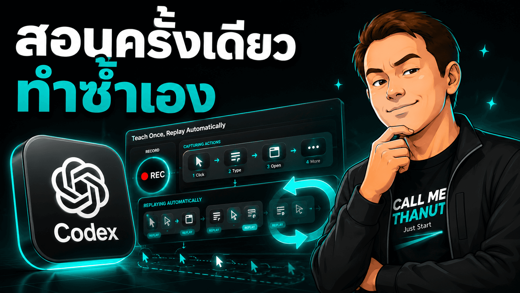 Codex เพิ่ม "Record & Replay" — สอนงานครั้งเดียวแล้วให้มันทำซ้ำเองด้วย computer use