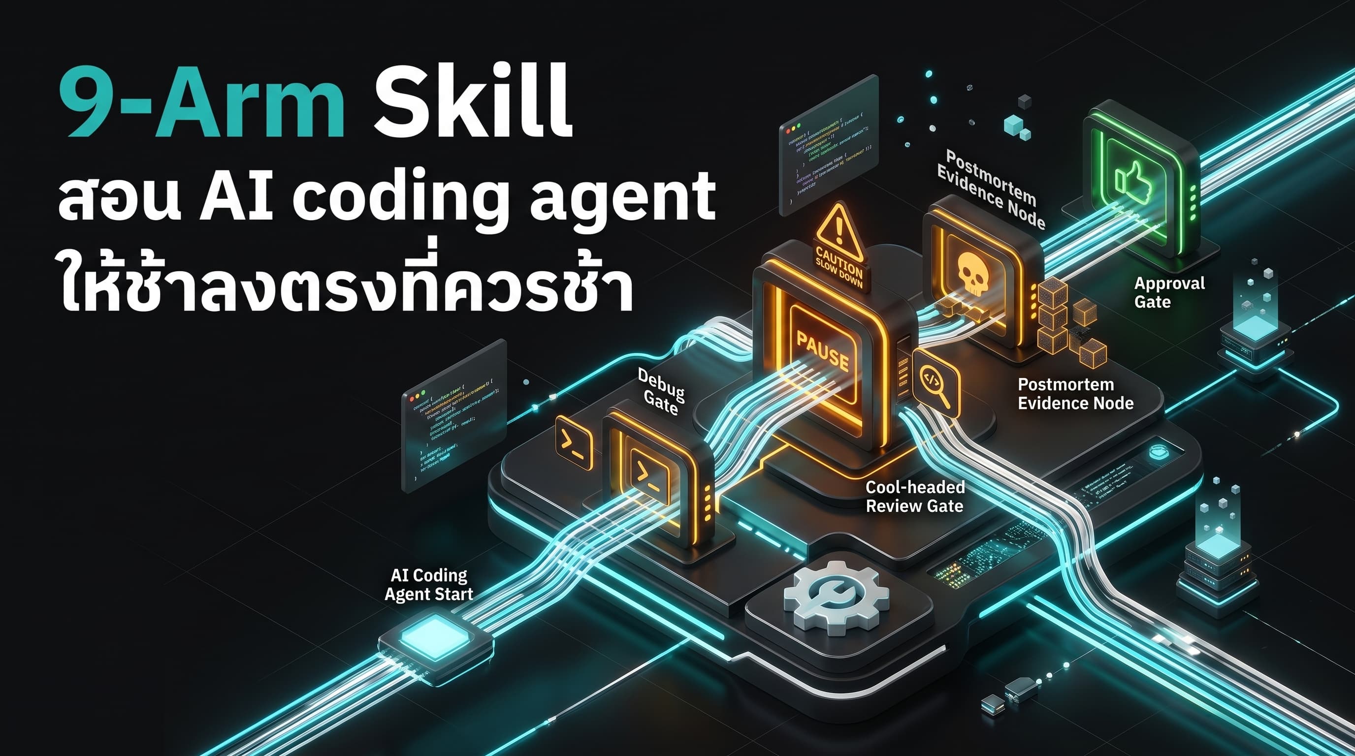 9-Arm Skill สอน AI coding agent ให้ช้าลงตรงที่ควรช้า
