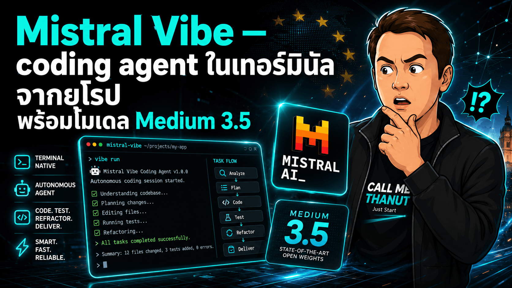 Mistral Vibe — coding agent ในเทอร์มินัลจากยุโรป พร้อมโมเดล Medium 3.5