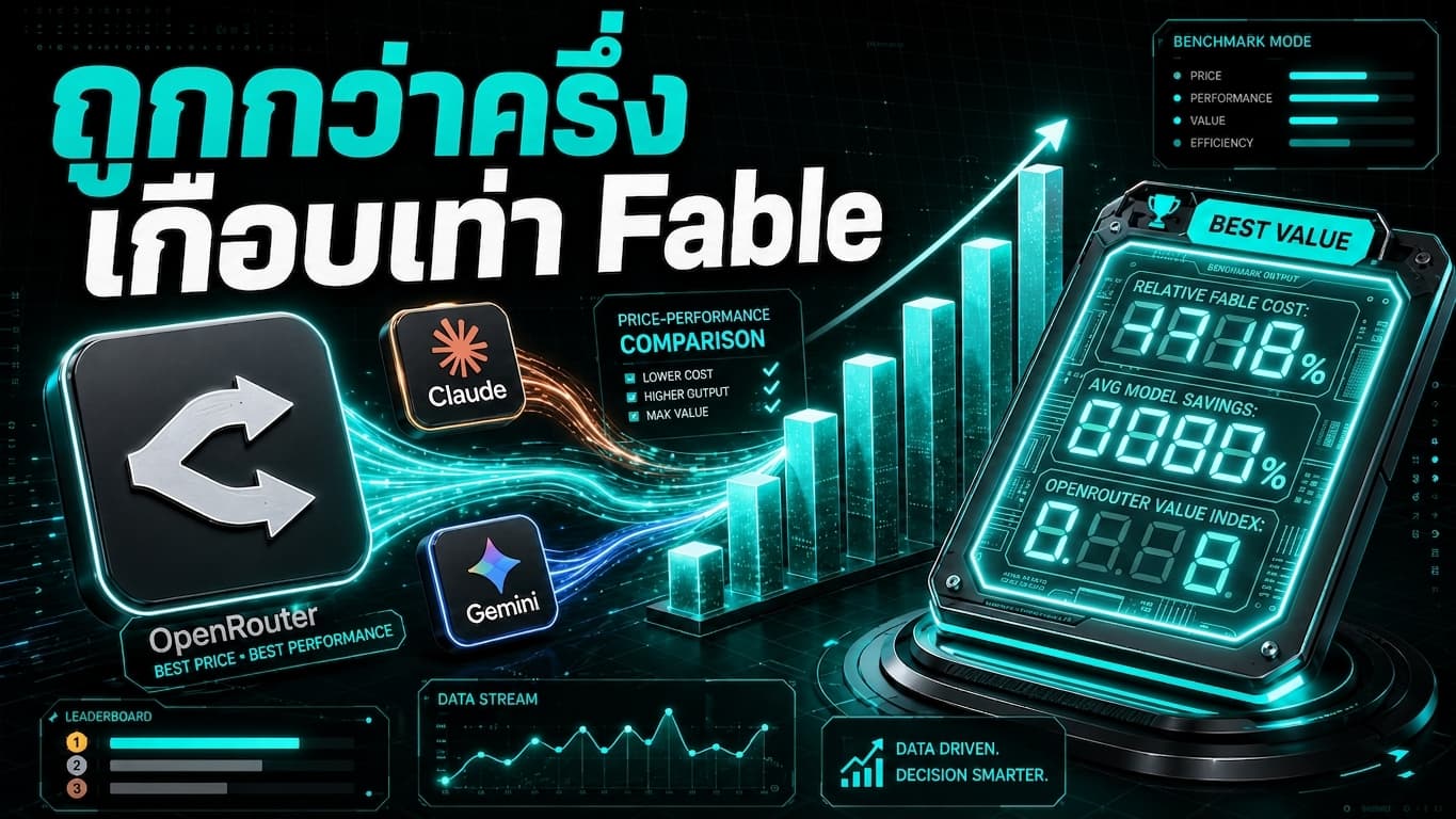 OpenRouter Fusion มีตัวเลขแล้ว — panel ราคาประหยัดเข้าใกล้ Fable 5 แต่ช้ากว่า