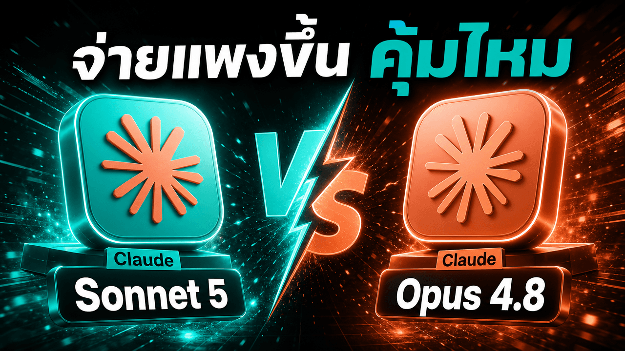 Claude Sonnet 5 กับ Opus 4.8 เลือกตัวไหน — เทียบราคาและงานจริง 3 สนาม