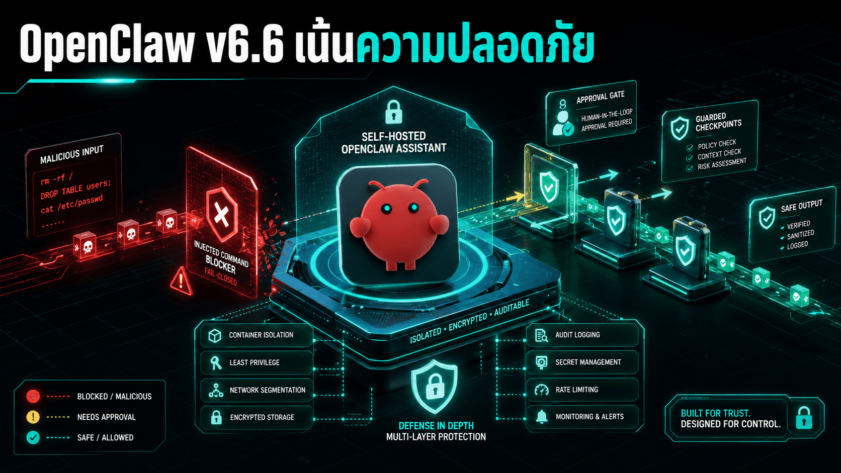 OpenClaw v6.6 มาแล้ว — งานนี้เน้นความปลอดภัยล้วน ๆ