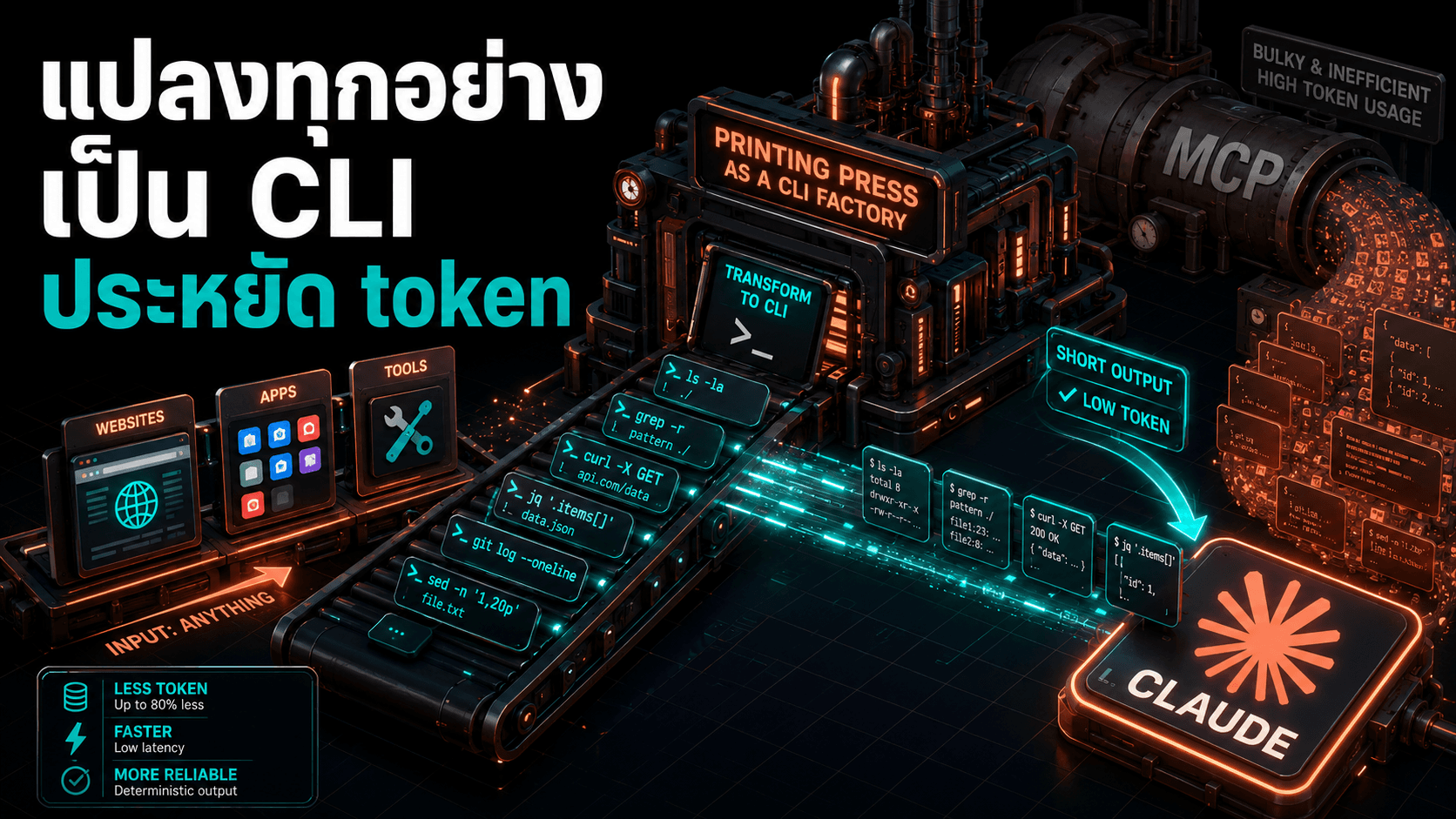 Printing Press — โรงงานแปลงเว็บและเครื่องมือเป็น CLI ให้ AI agent ใช้แบบประหยัด token