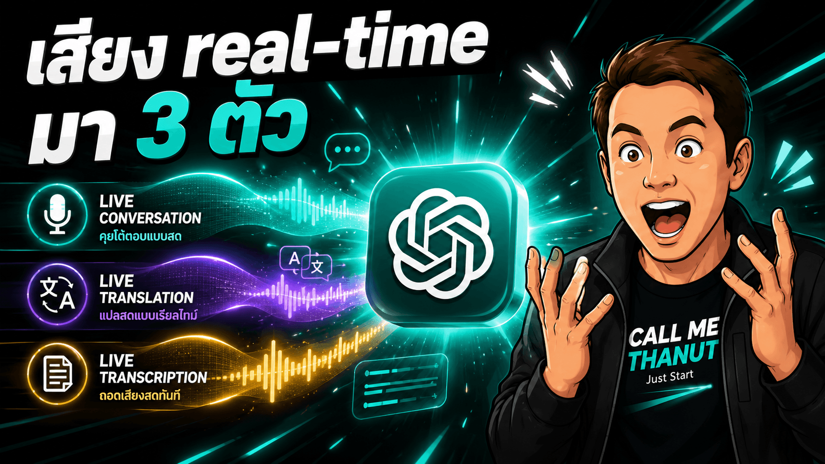 "OpenAI ปล่อยโมเดลเสียง real-time 3 ตัว คุย แปลสด และถอดเสียงผ่าน API"